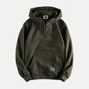 Men's Half-Zip Kangaroo Pocket Hoodie with Minimalist Design