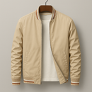 Men's Zip-Up Lightweight Bomber Jacket with Ribbed Trim