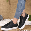 Women's Orthopedic Quilted Sneakers with Lace-Up Closure