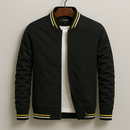 Men's Zip-Up Lightweight Bomber Jacket with Ribbed Trim