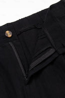 Men's Tailored Pleated Shorts with Cuffed Hem and Side Pockets