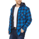 Men's Plaid Hooded Bomber Jacket with Quilted Lining