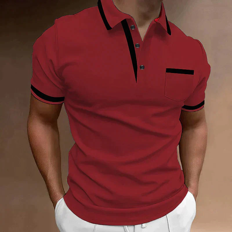 Men's Slim Fit Polo Shirt with Contrast Trim