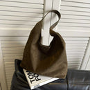 Women's Minimalist Shoulder Bag with Soft Texture and Wide Strap