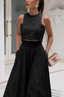 Women's Sleeveless Top and Wide-Leg Pants Set