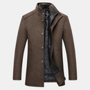 Men's Quilted Winter Coat with Stand Collar and Inner Lining
