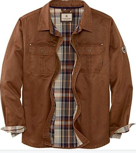 Men's Waxed Bomber Jacket with Flannel Lining and Chest Pockets