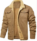 Men's Lined Bomber Jacket with Button Front and Chest Pockets