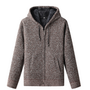 Men's Knitted Zip-Up Hoodie Cardigan with Soft Lining and Hood