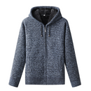 Men's Knitted Zip-Up Hoodie Cardigan with Soft Lining and Hood