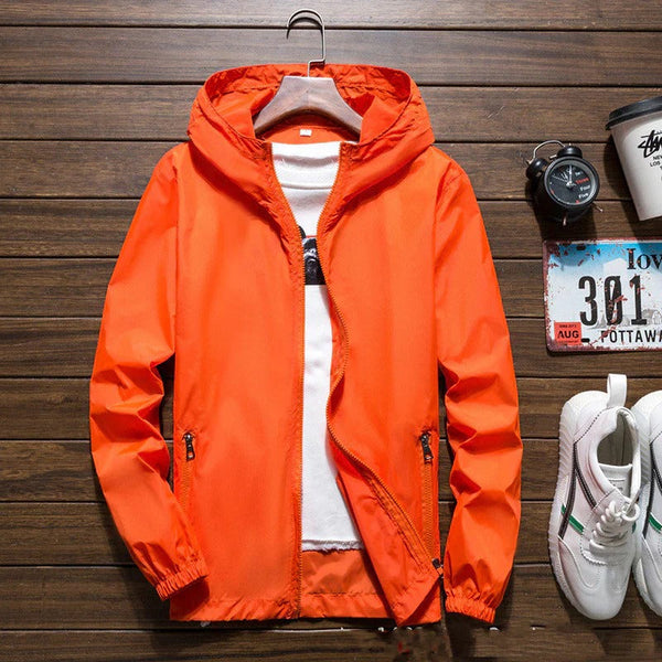Men's Lightweight Waterproof Windbreaker Jacket with Hood