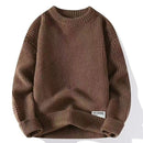Men’s Classic Knitted Jumper with Crew Neck and Ribbed Hem