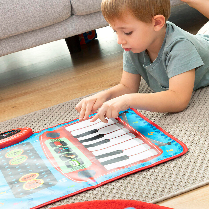 Tapete Musical Interativo com Bateria e Piano, Ritmos e Melodias para Crianças