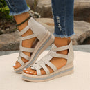 Elegant Rhinestone Wedge Sandals for Women