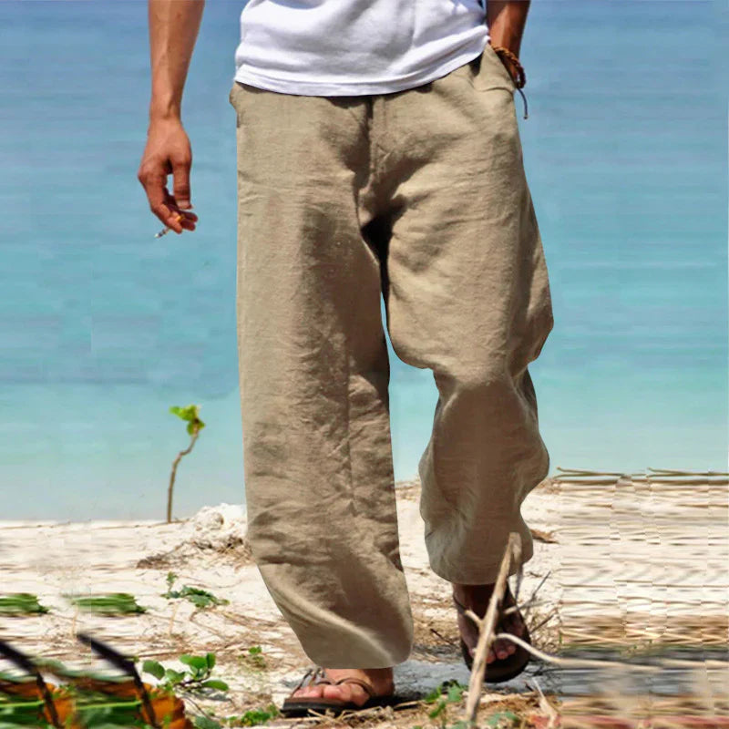 Men's Relaxed Fit Drawstring Pants with Side Pockets