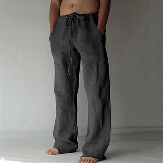 Men's Relaxed Fit Drawstring Pants with Side Pockets