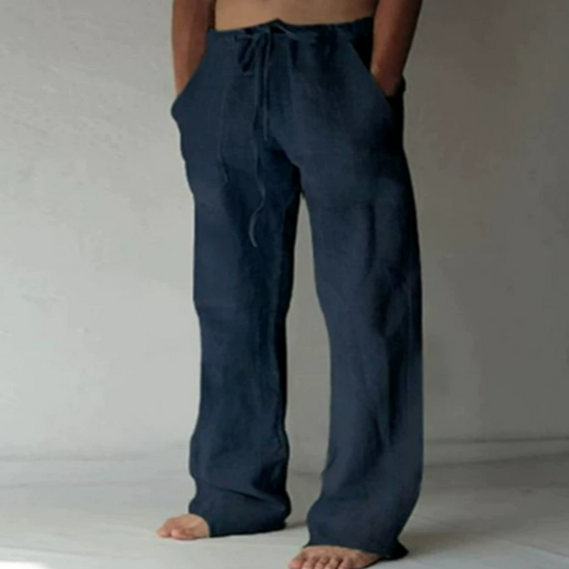 Men's Relaxed Fit Drawstring Pants with Side Pockets