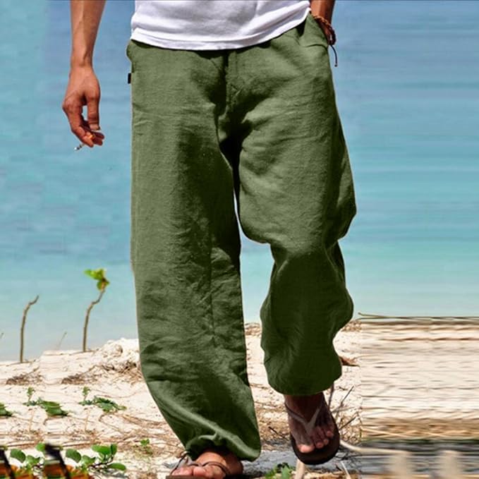Men's Relaxed Fit Drawstring Pants with Side Pockets