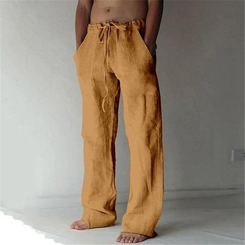 Men's Relaxed Fit Drawstring Pants with Side Pockets