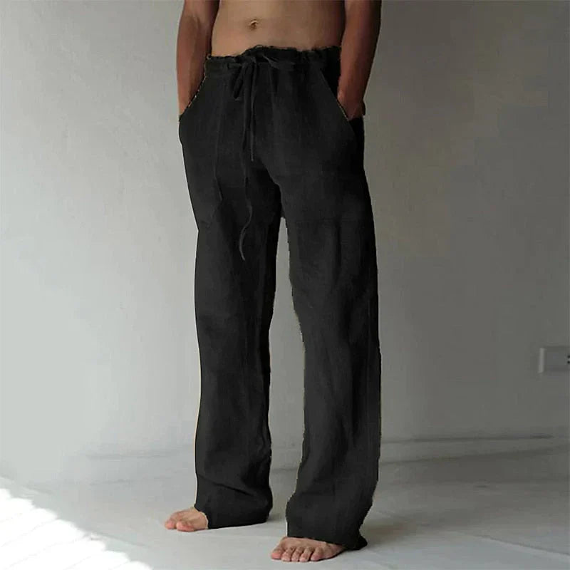 Men's Relaxed Fit Drawstring Pants with Side Pockets