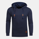 Men's Textured Pullover Hoodie with Drawstring and Slim Fit
