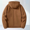 Men's Fleece Winter Jacket with Hood and Zipper Pockets