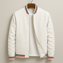 Men's Zip-Up Lightweight Bomber Jacket with Ribbed Trim